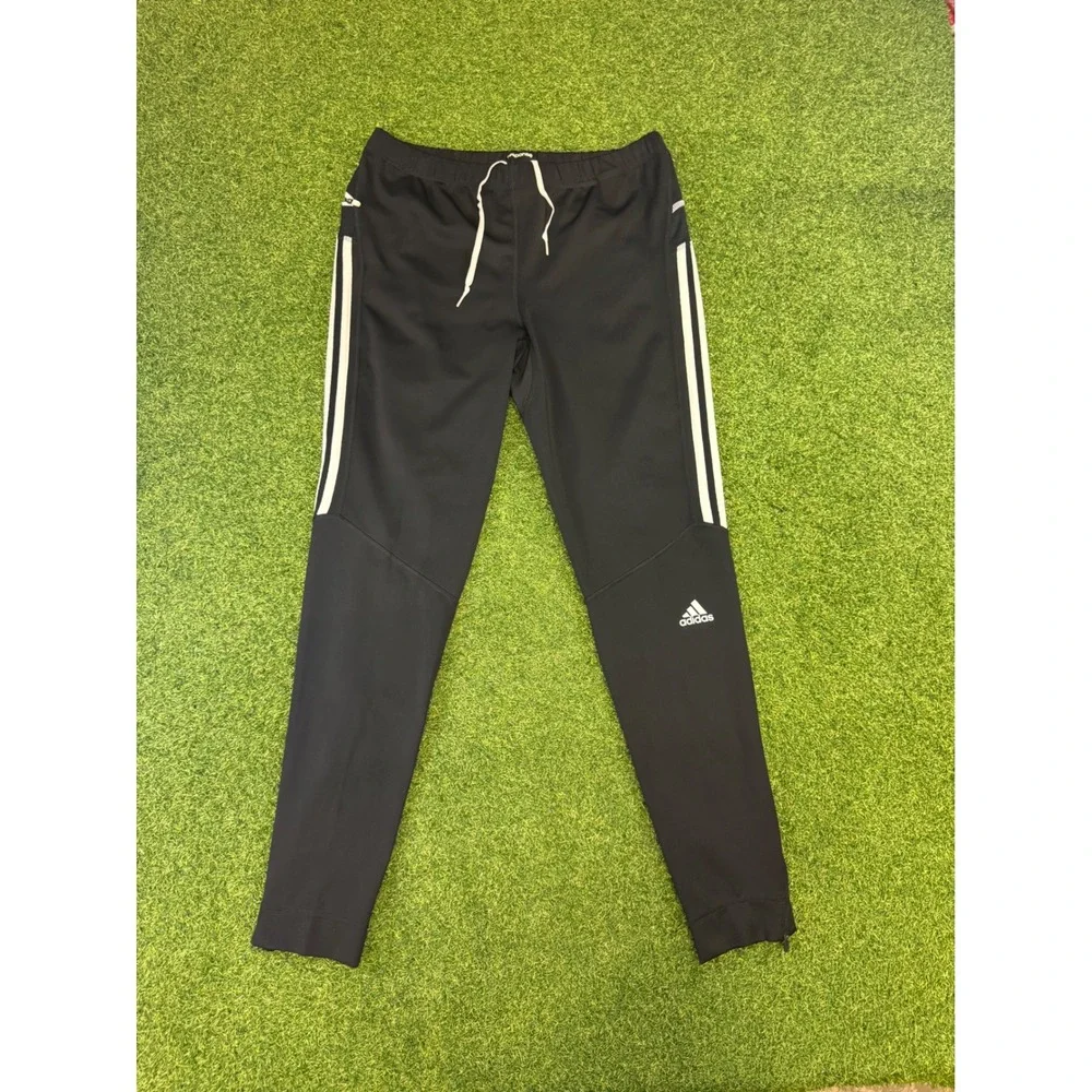 Adidas Response Climalite Track Pants Mens Medium Black White Stripe Joggers